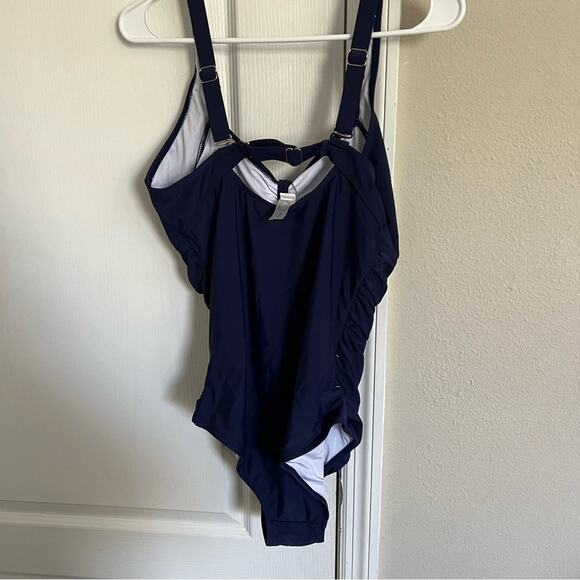 Daci One Piece Swimsuits Tummy Control Vintage Ruched Retro Swimwear nwt - Picture 4 of 5